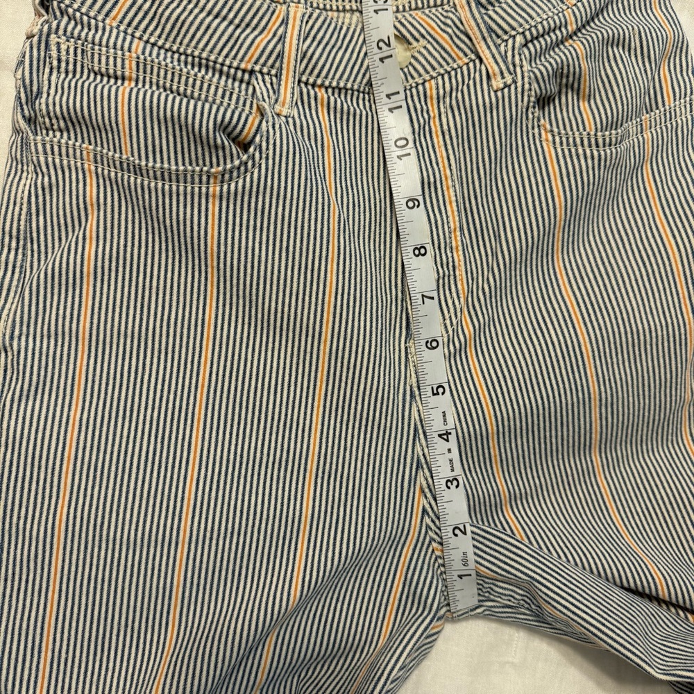 IMPERFECTS Women’s 26 Olah Twill Pants Blue Striped Wide Leg Ankle - Picture 10 of 11